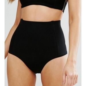 Missguided Bandage High Waist Bikini Bottom Black